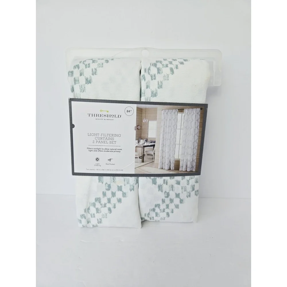 Threshold Light Filtering Curtains 2 Panel‎ Set 40x84